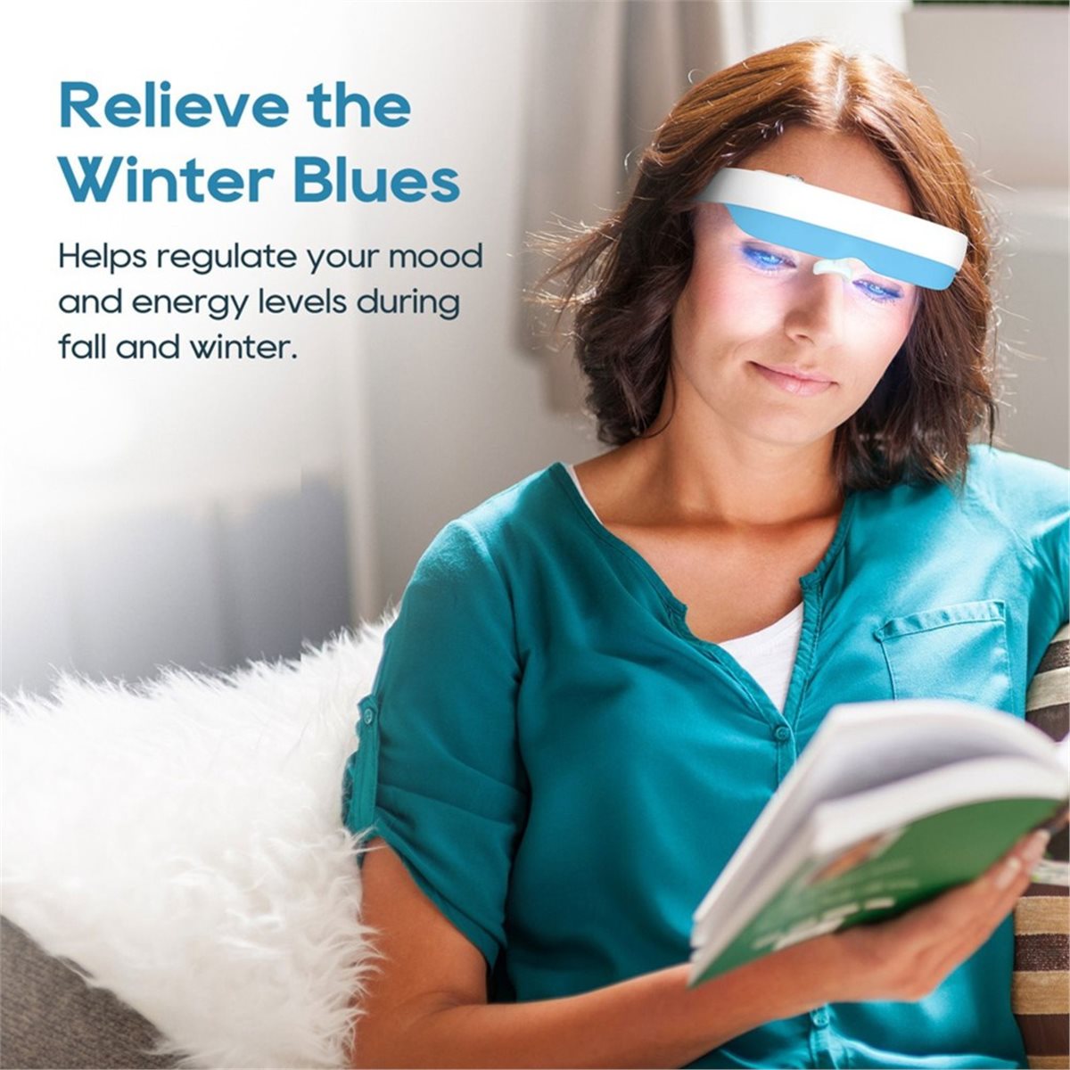 Light Therapy Glasses - Lunettes de luminothérapie DT75BG, lampe de